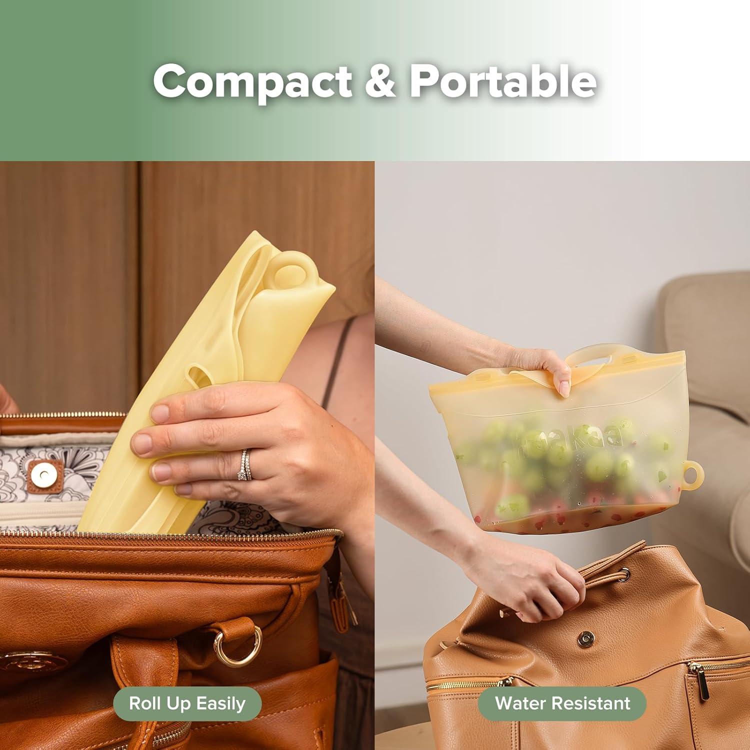 image:imageHaakaa OnTheGo Silicone Microwave Steam Sterilizer Bags for Travel 50oz1500mlReusable Silicone Steaming Bags for Baby Bottles Breast Pump Accessories Pacifiers TeethersGrey2PCSPineapple 2PCS