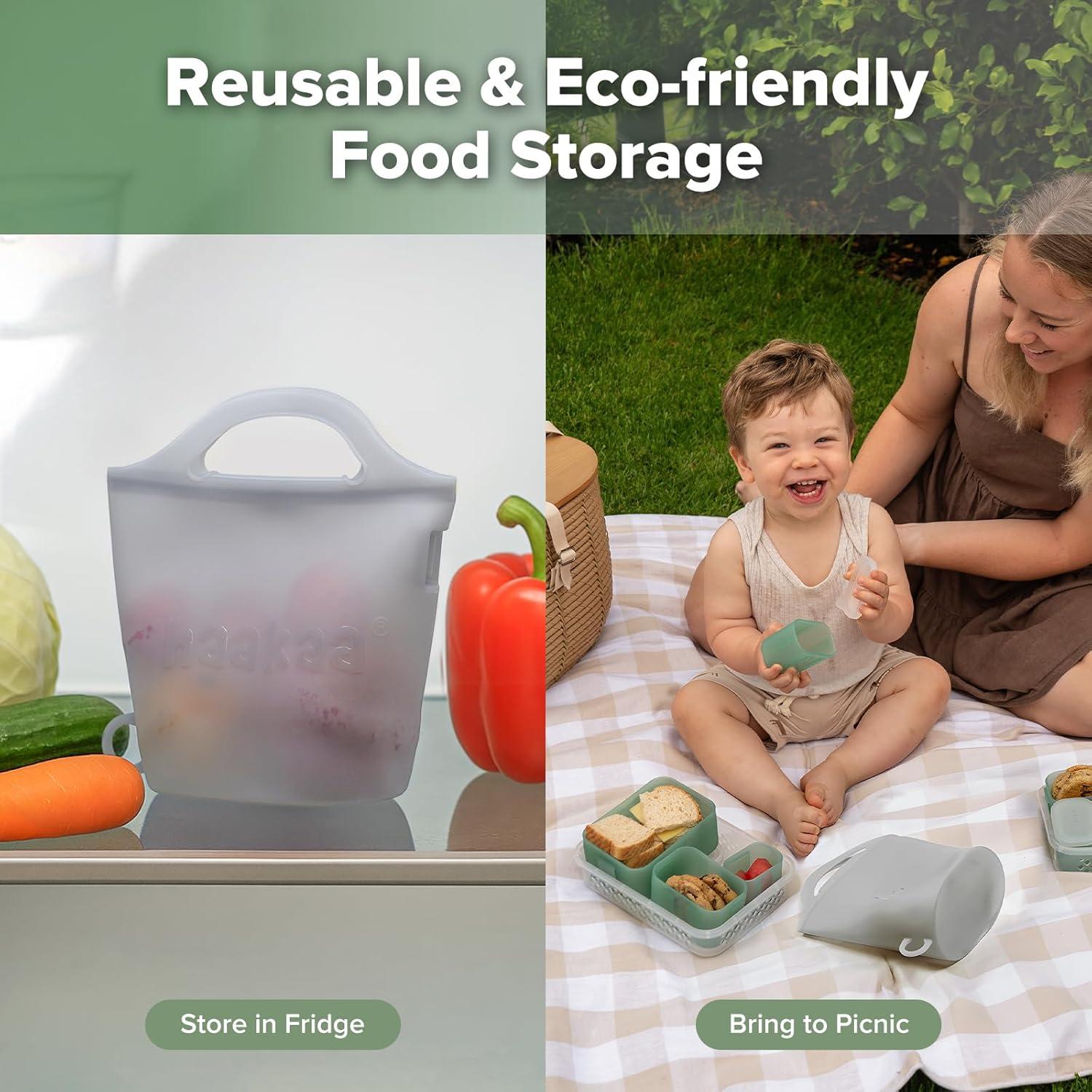 image:imageHaakaa OnTheGo Silicone Microwave Steam Sterilizer Bags for Travel 50oz1500mlReusable Silicone Steaming Bags for Baby Bottles Breast Pump Accessories Pacifiers TeethersGrey2PCSGrey 1PC