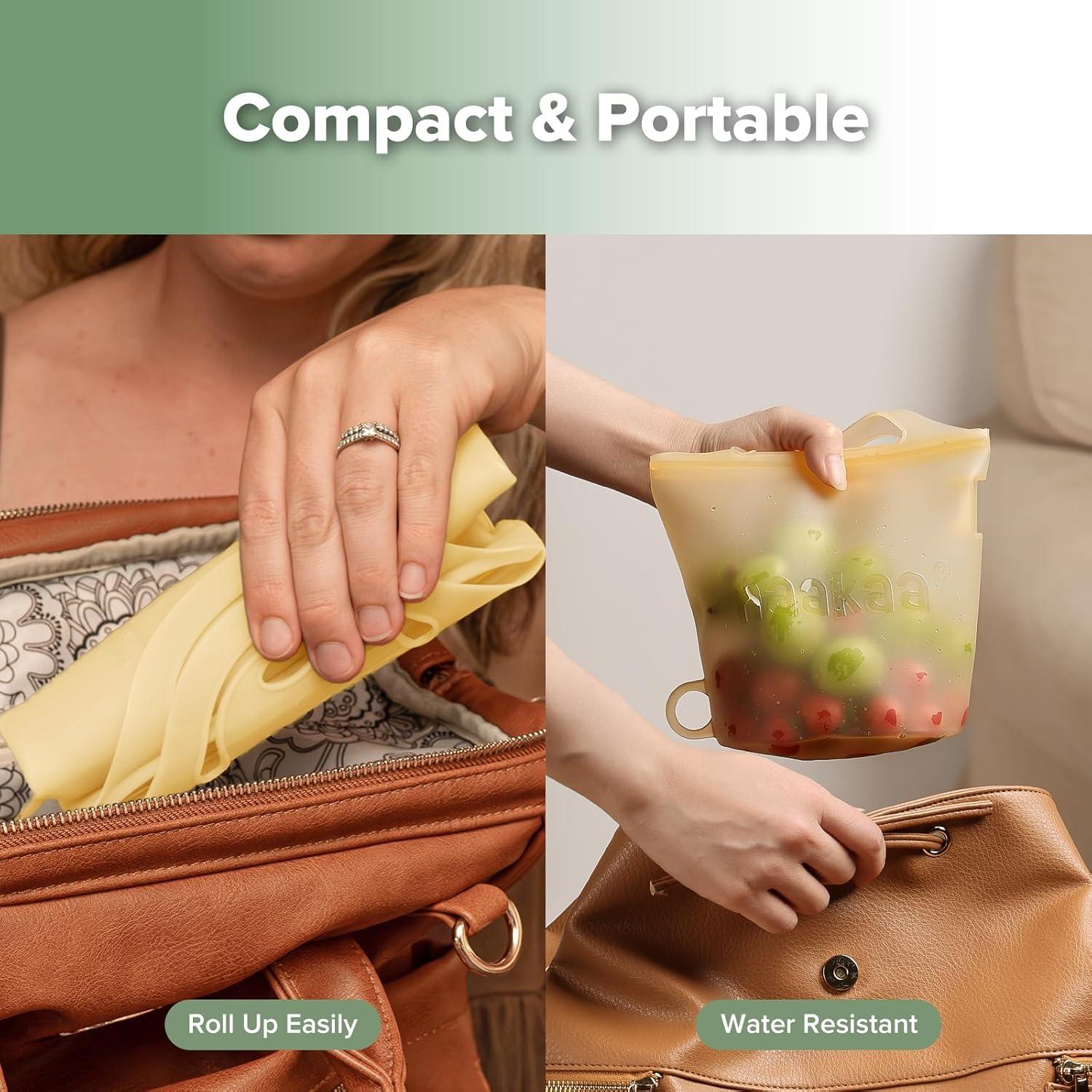 image:imageHaakaa OnTheGo Silicone Microwave Steam Sterilizer Bags for Travel 50oz1500mlReusable Silicone Steaming Bags for Baby Bottles Breast Pump Accessories Pacifiers TeethersGrey2PCSPineapple 1PC