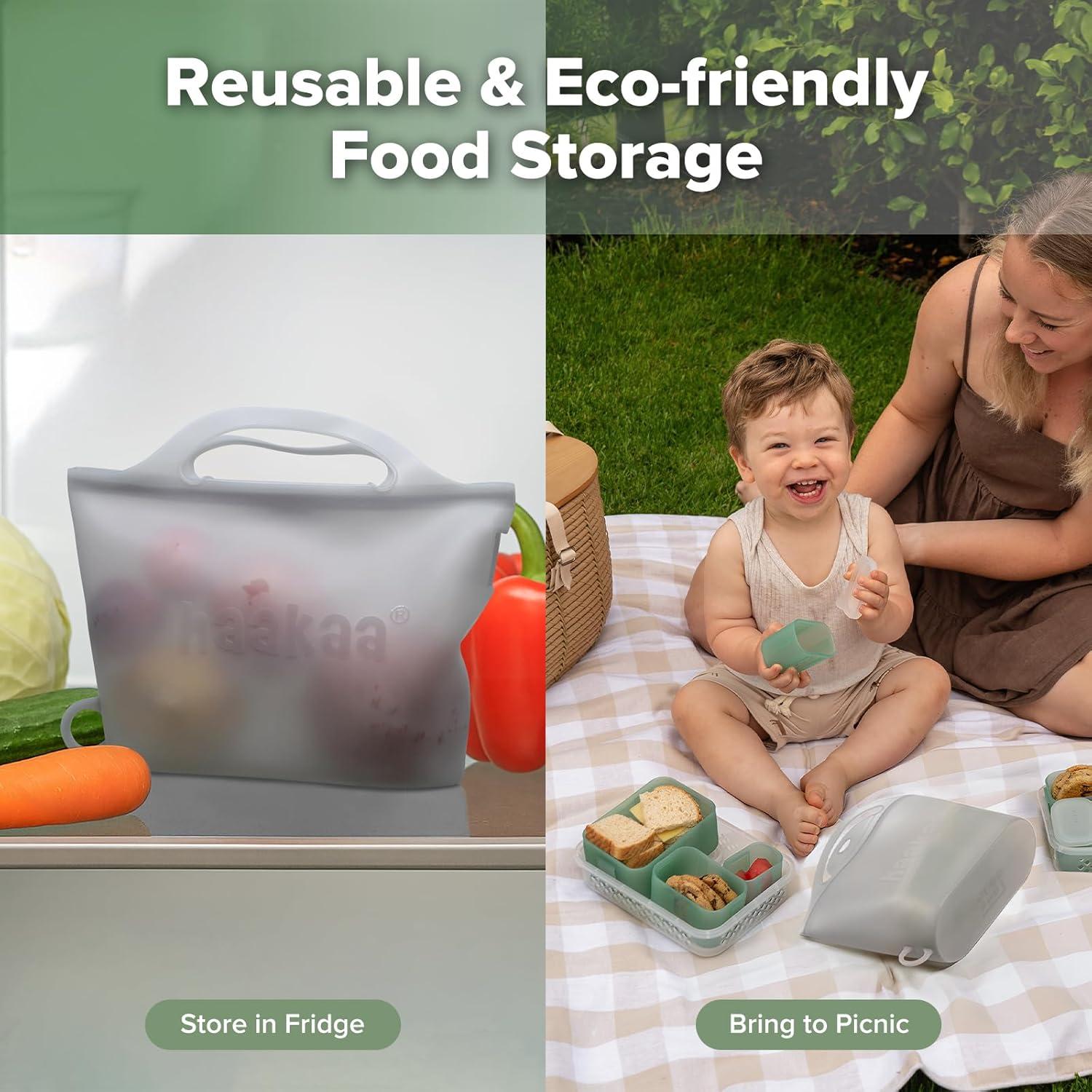 image:imageHaakaa OnTheGo Silicone Microwave Steam Sterilizer Bags for Travel 50oz1500mlReusable Silicone Steaming Bags for Baby Bottles Breast Pump Accessories Pacifiers TeethersGrey2PCSGrey 1PC