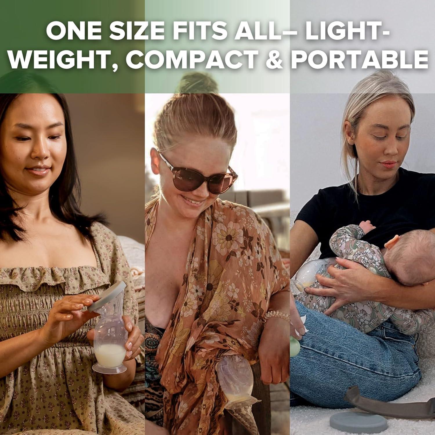 image:imagehaakaa 150ml Manual Breast Pump with Leakproof Silicone Lid and 75ml Wearable Ladybug Breast Milk Collector Combo New Breastfeeding Gift54 Ounce