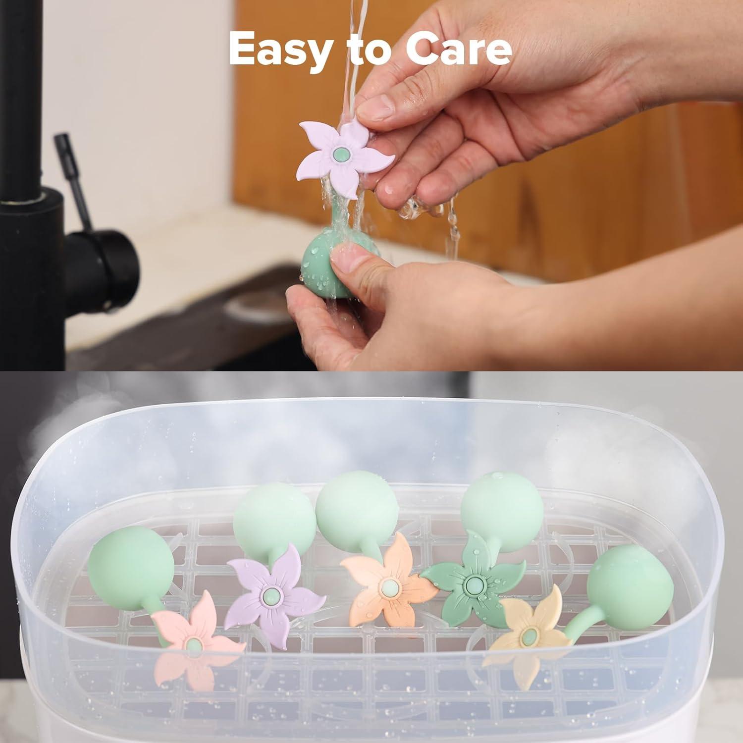 image:imagehaakaa Flower Stopper Breastpump Stopper Manual Breast Pump Silicone Flower Stopper 100 Food Grade Silicone BPA PVC and Phthalate Free 1 pc WhiteBlush