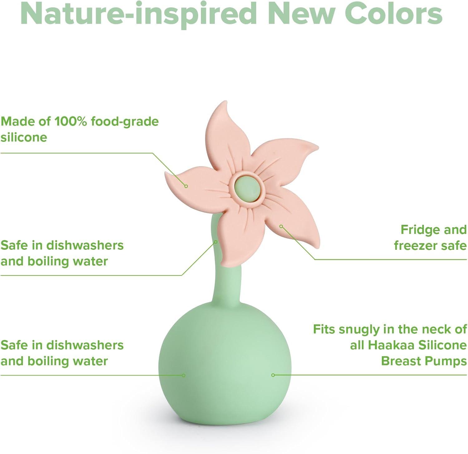 image:imagehaakaa Flower Stopper Breastpump Stopper Manual Breast Pump Silicone Flower Stopper 100 Food Grade Silicone BPA PVC and Phthalate Free 1 pc WhiteBlush