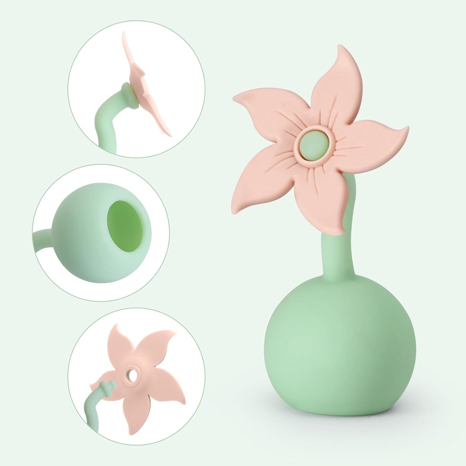 image:imagehaakaa Flower Stopper Breastpump Stopper Manual Breast Pump Silicone Flower Stopper 100 Food Grade Silicone BPA PVC and Phthalate Free 1 pc WhiteBlush