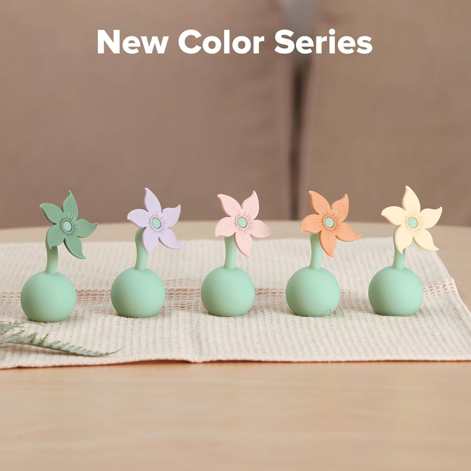 image:imagehaakaa Flower Stopper Breastpump Stopper Manual Breast Pump Silicone Flower Stopper 100 Food Grade Silicone BPA PVC and Phthalate Free 1 pc WhiteLavender
