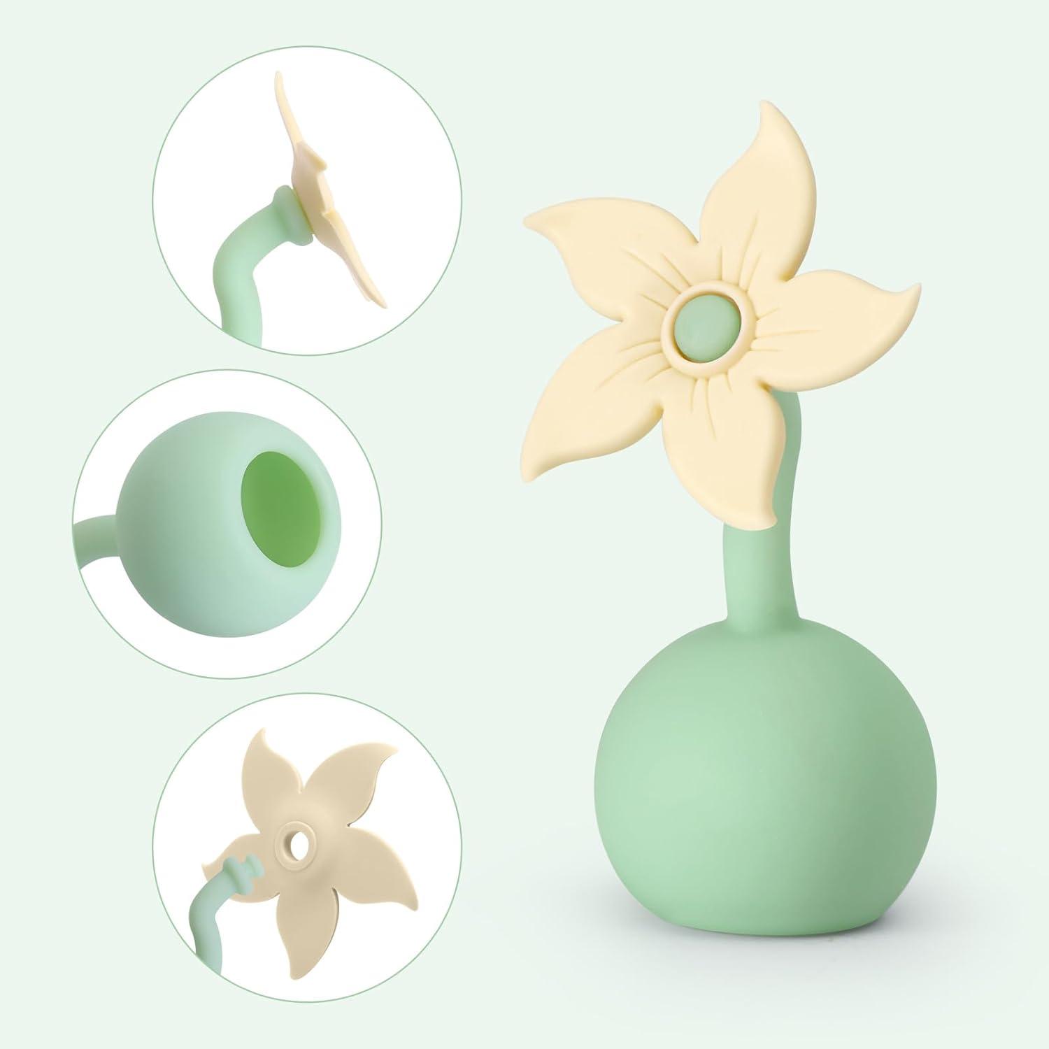 image:imagehaakaa Flower Stopper Breastpump Stopper Manual Breast Pump Silicone Flower Stopper 100 Food Grade Silicone BPA PVC and Phthalate Free 1 pc WhiteOat