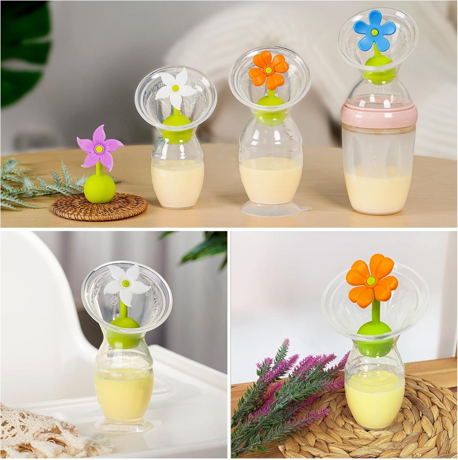 image:imagehaakaa Flower Stopper Breastpump Stopper Manual Breast Pump Silicone Flower Stopper 100 Food Grade Silicone BPA PVC and Phthalate Free 1 pc WhiteWhite