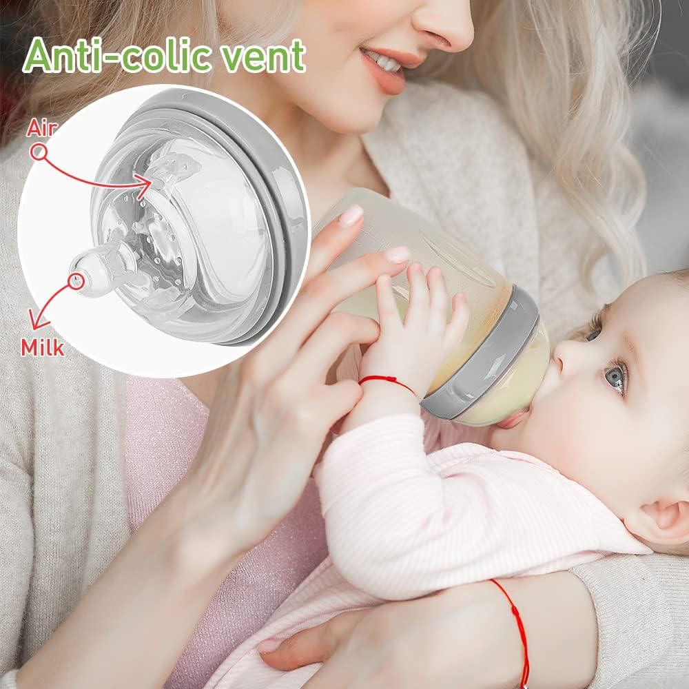 image:imagehaakaa Gen 3 Silicone Breast Pump 8oz250ml with Baby Bottle Teat amp Flower Stopper Set Breastfeeding Essentials for Prevent Accidental Spills Multifunctional 2in1 Feeding System Color Grey