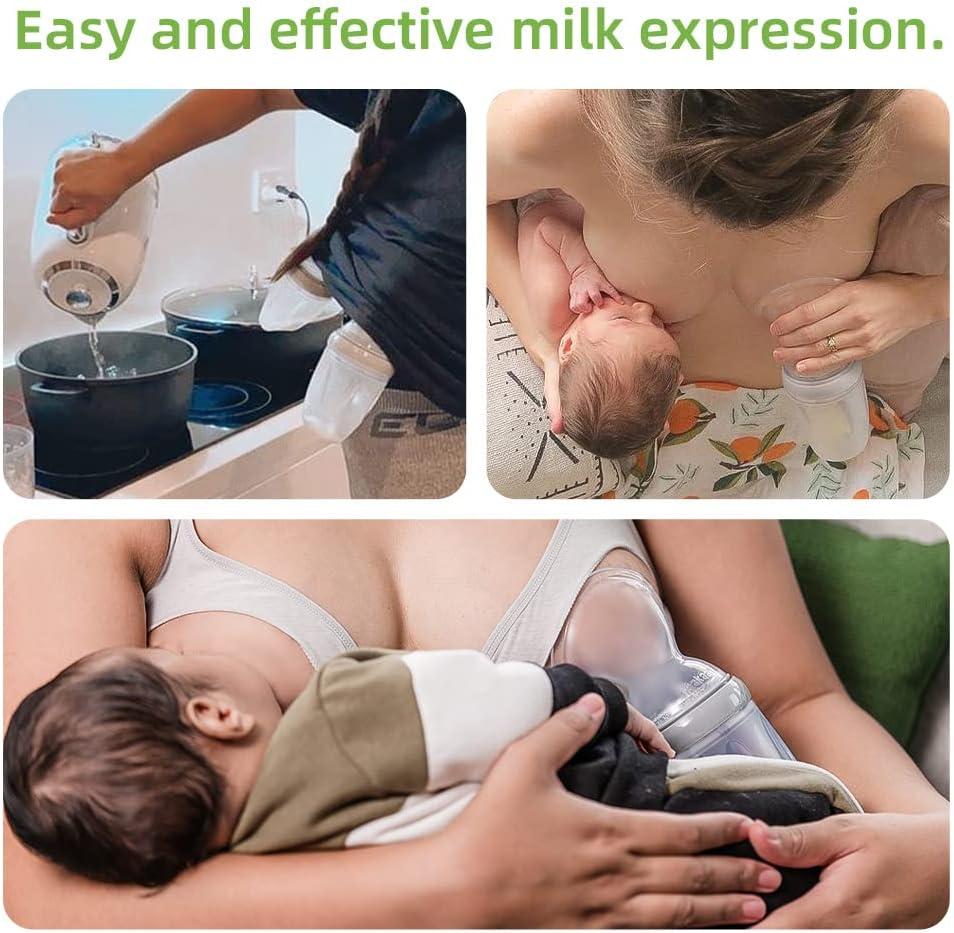 image:imagehaakaa Gen 3 Silicone Breast Pump 8oz250ml with Baby Bottle Teat amp Flower Stopper Set Breastfeeding Essentials for Prevent Accidental Spills Multifunctional 2in1 Feeding System Color Grey