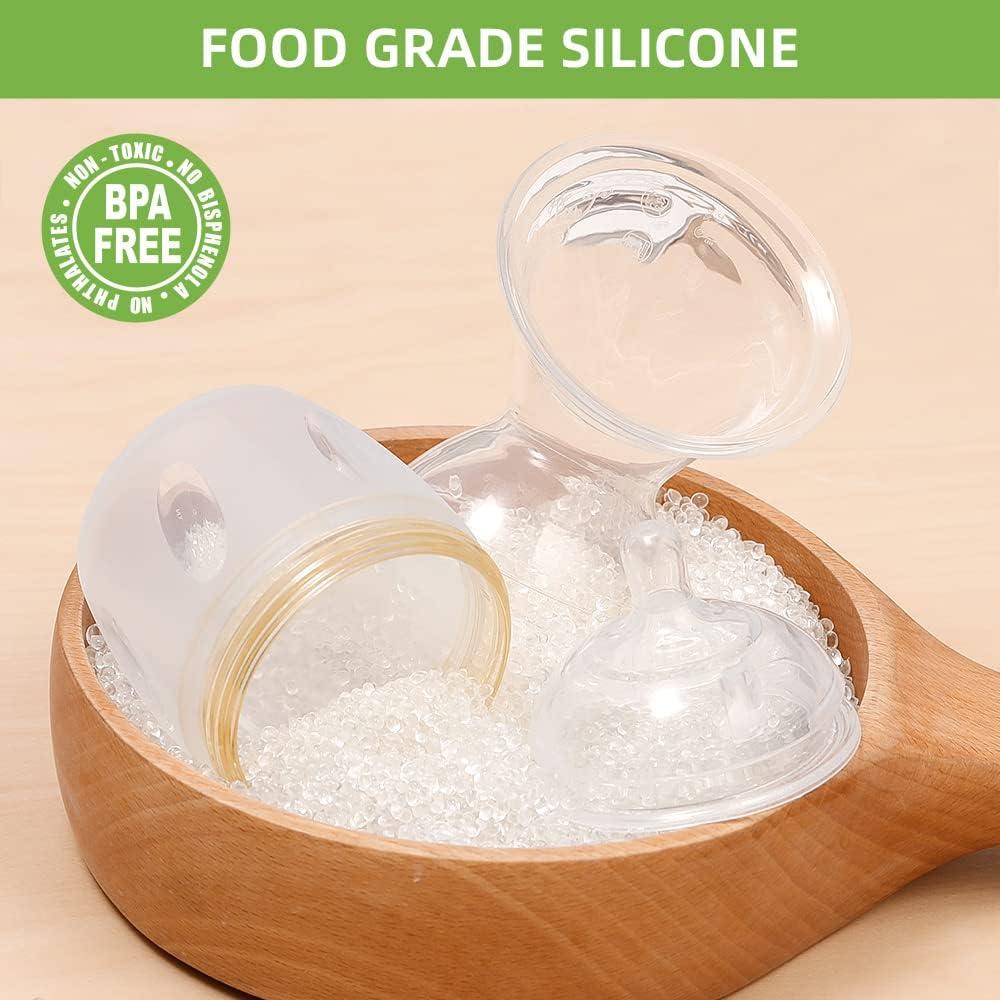 image:imagehaakaa Gen 3 Silicone Breast Pump 8oz250ml with Baby Bottle Teat amp Flower Stopper Set Breastfeeding Essentials for Prevent Accidental Spills Multifunctional 2in1 Feeding System Color Grey