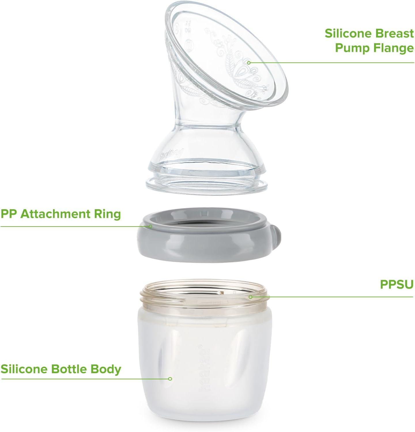 image:imagehaakaa Gen3 Manual Breast Pump Upgraded Multifuctional Silicone Breast Pump for Breastfeeding Moms to Collect Breast Milk Reusable54oz160ml Grey
