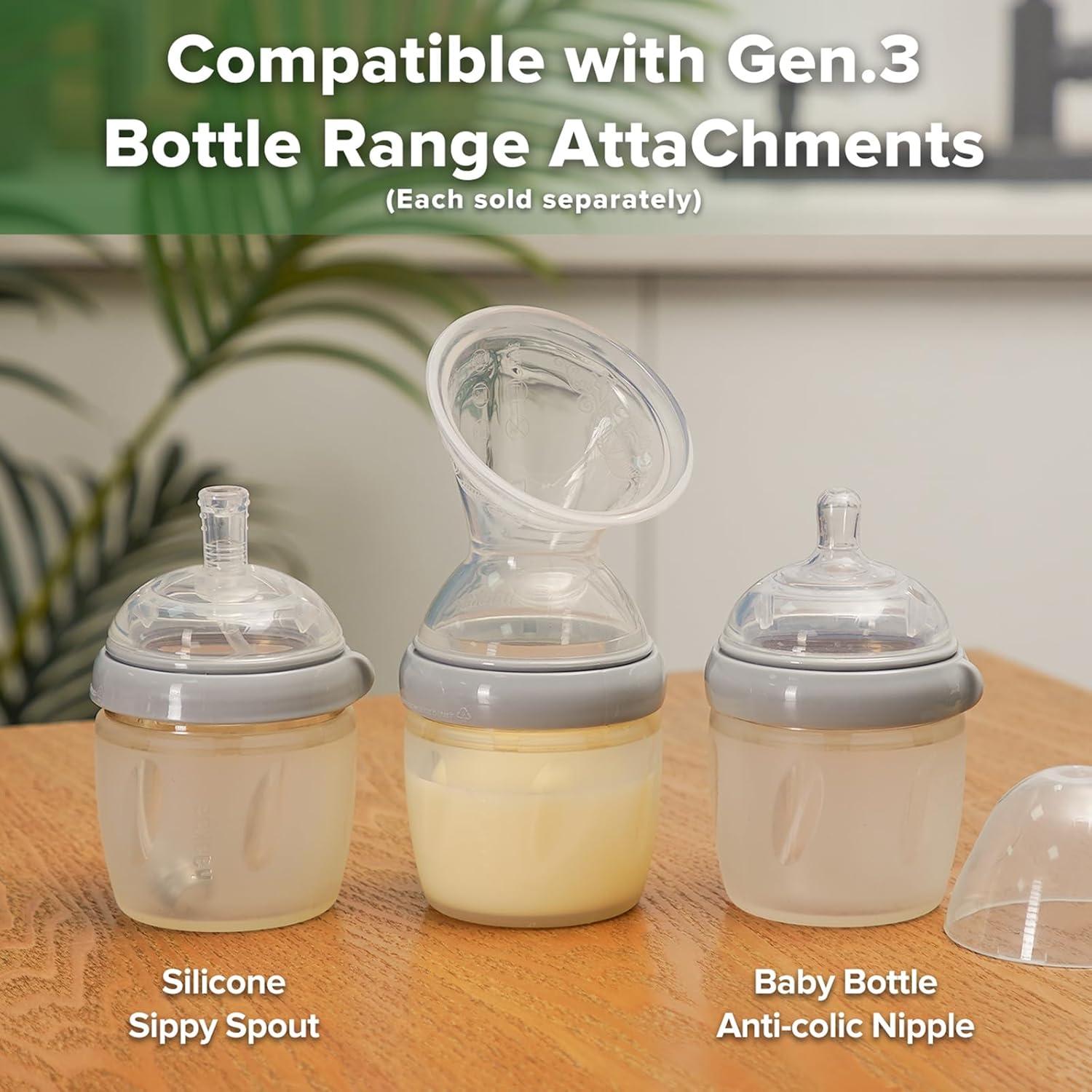 image:imagehaakaa Gen3 Manual Breast Pump Upgraded Multifuctional Silicone Breast Pump for Breastfeeding Moms to Collect Breast Milk Reusable54oz160ml Grey