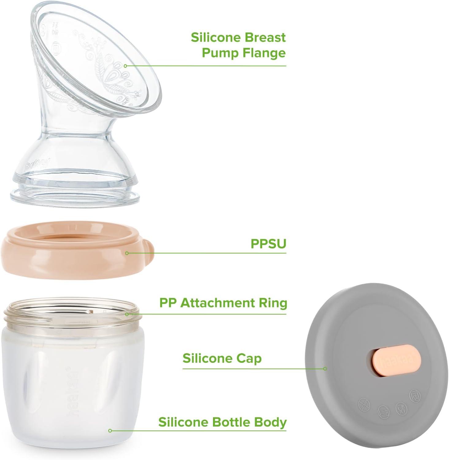 image:imagehaakaa Gen3 Manual Breast Pump with Silicone Lid Multifuctional Silicone Breast Pump Breast Milk Collector Breast Milk Catcher Breast Milk Saver Breastfeeding EssentialsBPA Free 54oz160ml Peach