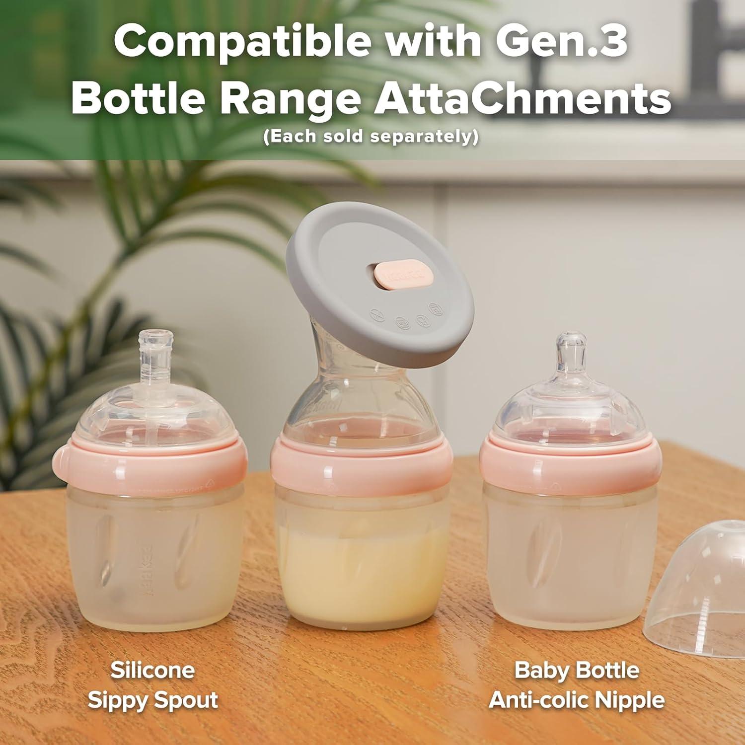 image:imagehaakaa Gen3 Manual Breast Pump with Silicone Lid Multifuctional Silicone Breast Pump Breast Milk Collector Breast Milk Catcher Breast Milk Saver Breastfeeding EssentialsBPA Free 54oz160ml Peach