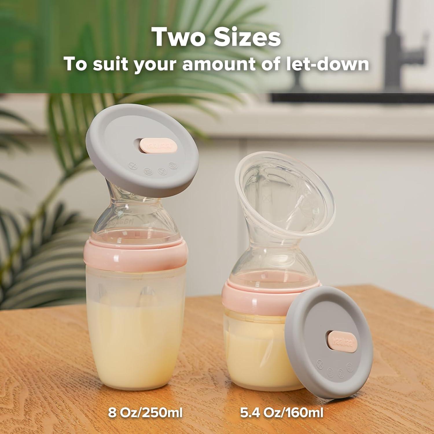 image:imagehaakaa Gen3 Manual Breast Pump with Silicone Lid Multifuctional Silicone Breast Pump Breast Milk Collector Breast Milk Catcher Breast Milk Saver Breastfeeding EssentialsBPA Free 54oz160ml Peach