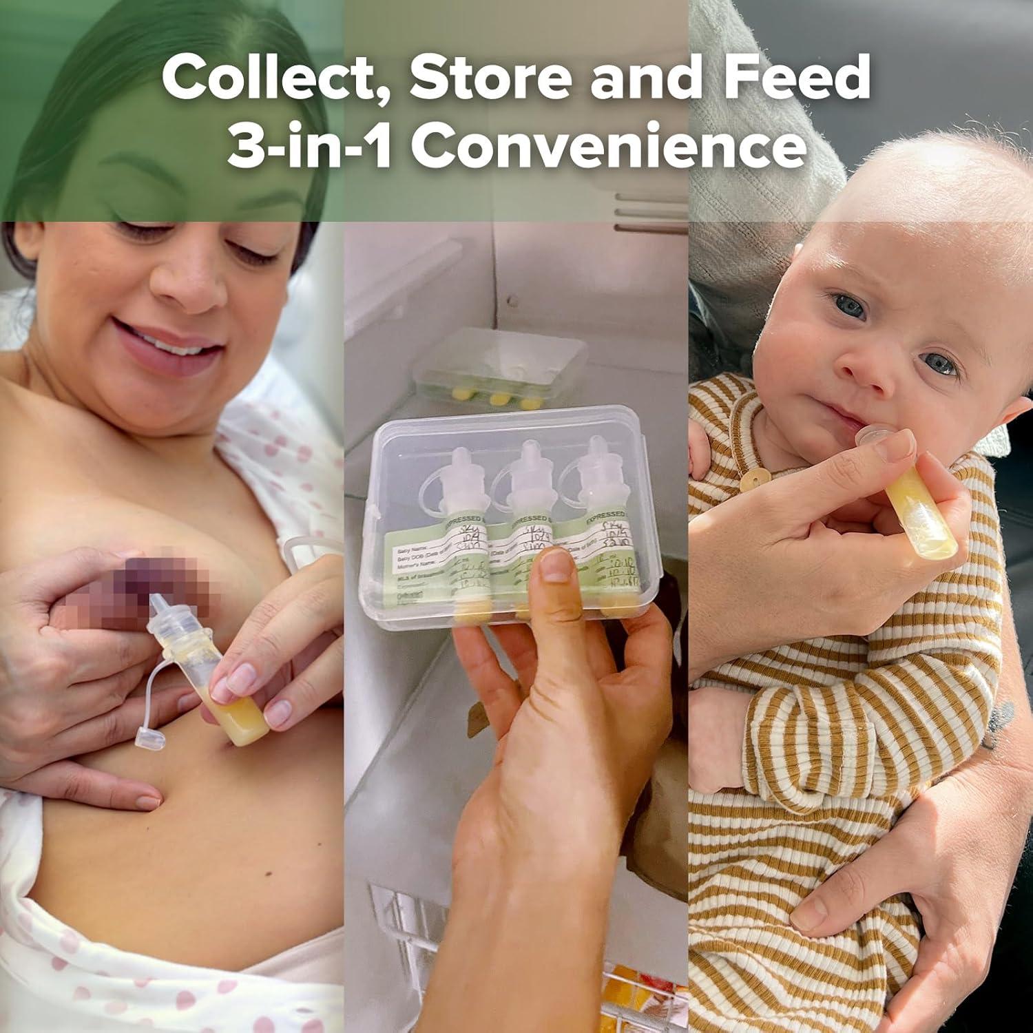 image:imagehaakaa Manual Breast Pump 5oz150ml amp Silicone Colostrum Collector Kit ReadytoUse Pack 01oz4ml 6pcs4 Ounce 100 ml