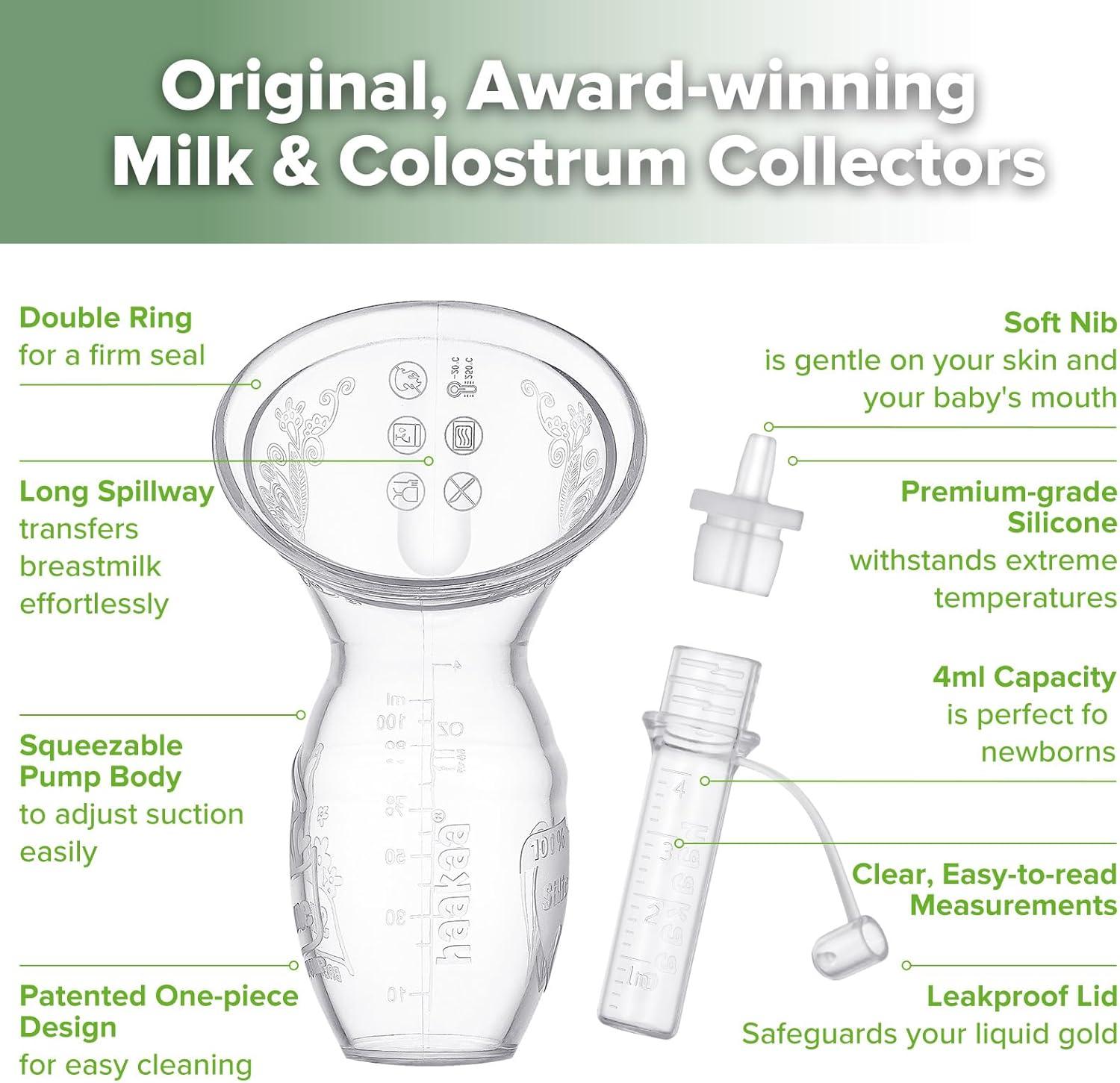 image:imagehaakaa Manual Breast Pump 5oz150ml amp Silicone Colostrum Collector Kit ReadytoUse Pack 01oz4ml 6pcs4 Ounce 100 ml