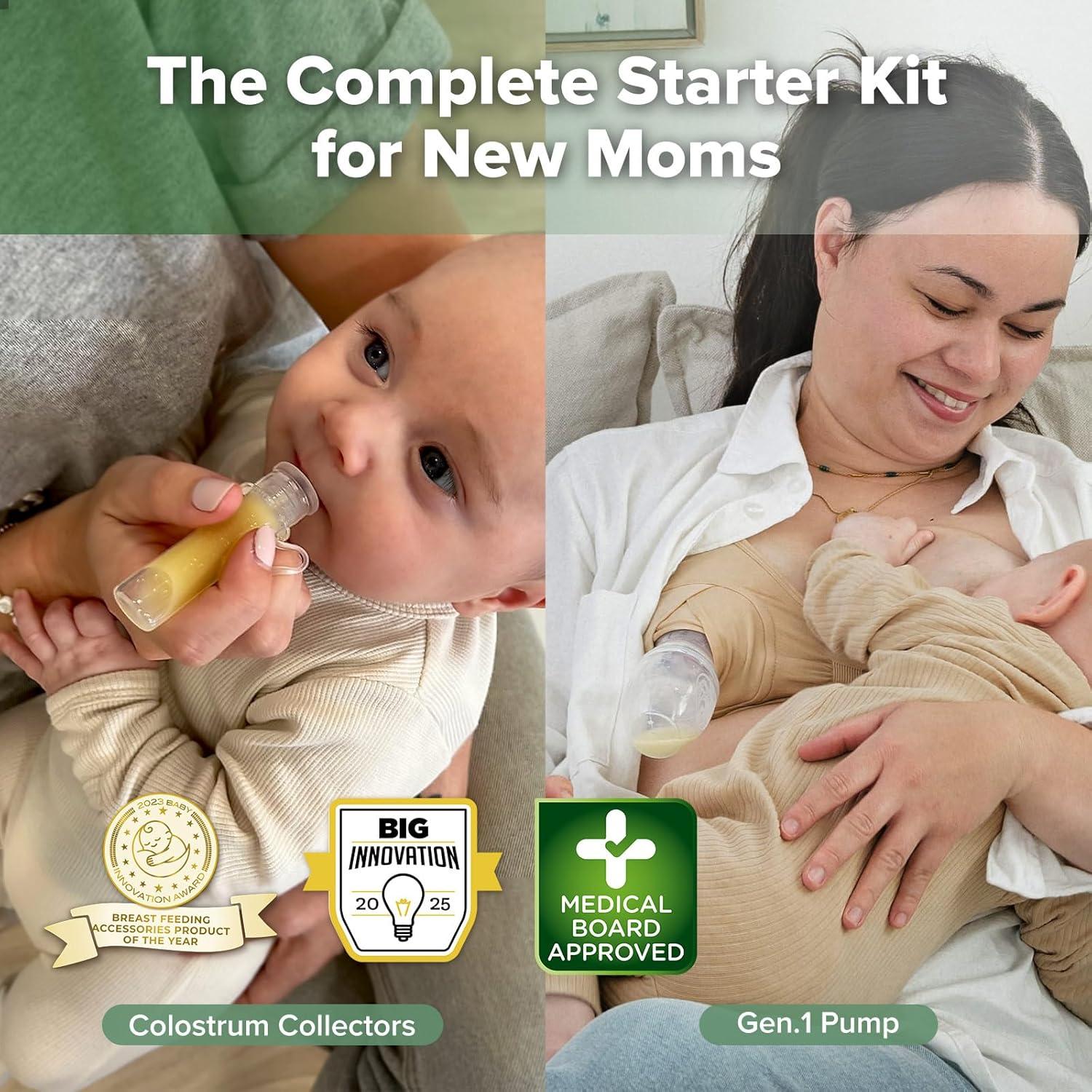 image:imagehaakaa Manual Breast Pump 5oz150ml amp Silicone Colostrum Collector Kit ReadytoUse Pack 01oz4ml 6pcs4 Ounce 100 ml