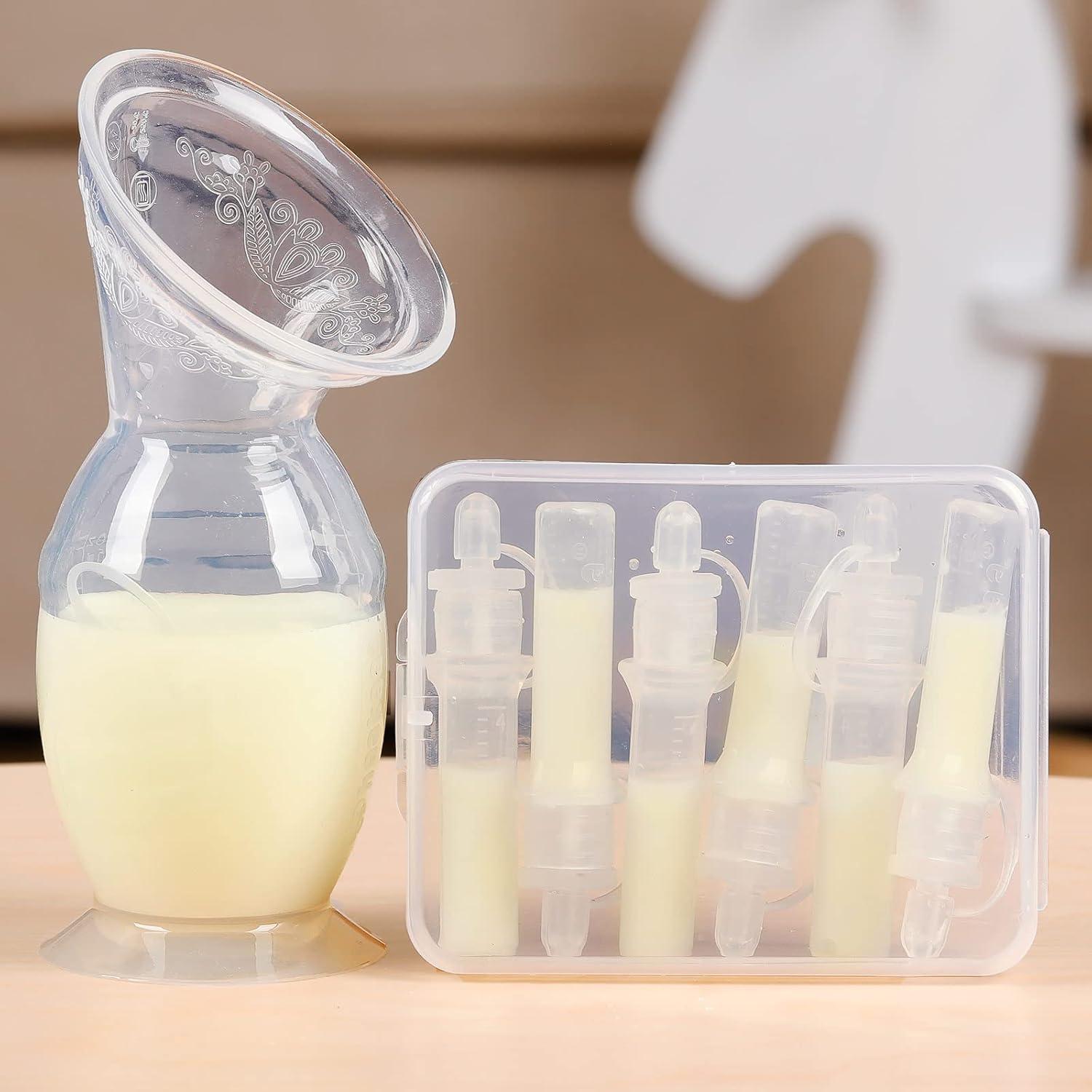 image:imagehaakaa Manual Breast Pump 5oz150ml amp Silicone Colostrum Collector Kit ReadytoUse Pack 01oz4ml 6pcs5 Ounce 150 ml