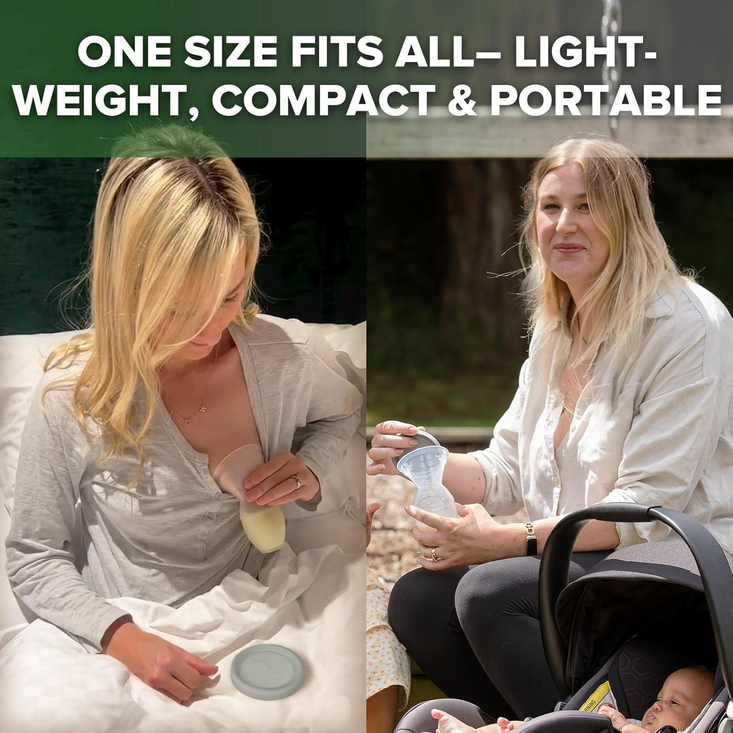 image:imagehaakaa Manual Breast Pump Collector for Breastfeeding 4oz100ml and Wearable Shell Milk Collector 25oz75ml Combo Made of FoodGrade Silicone