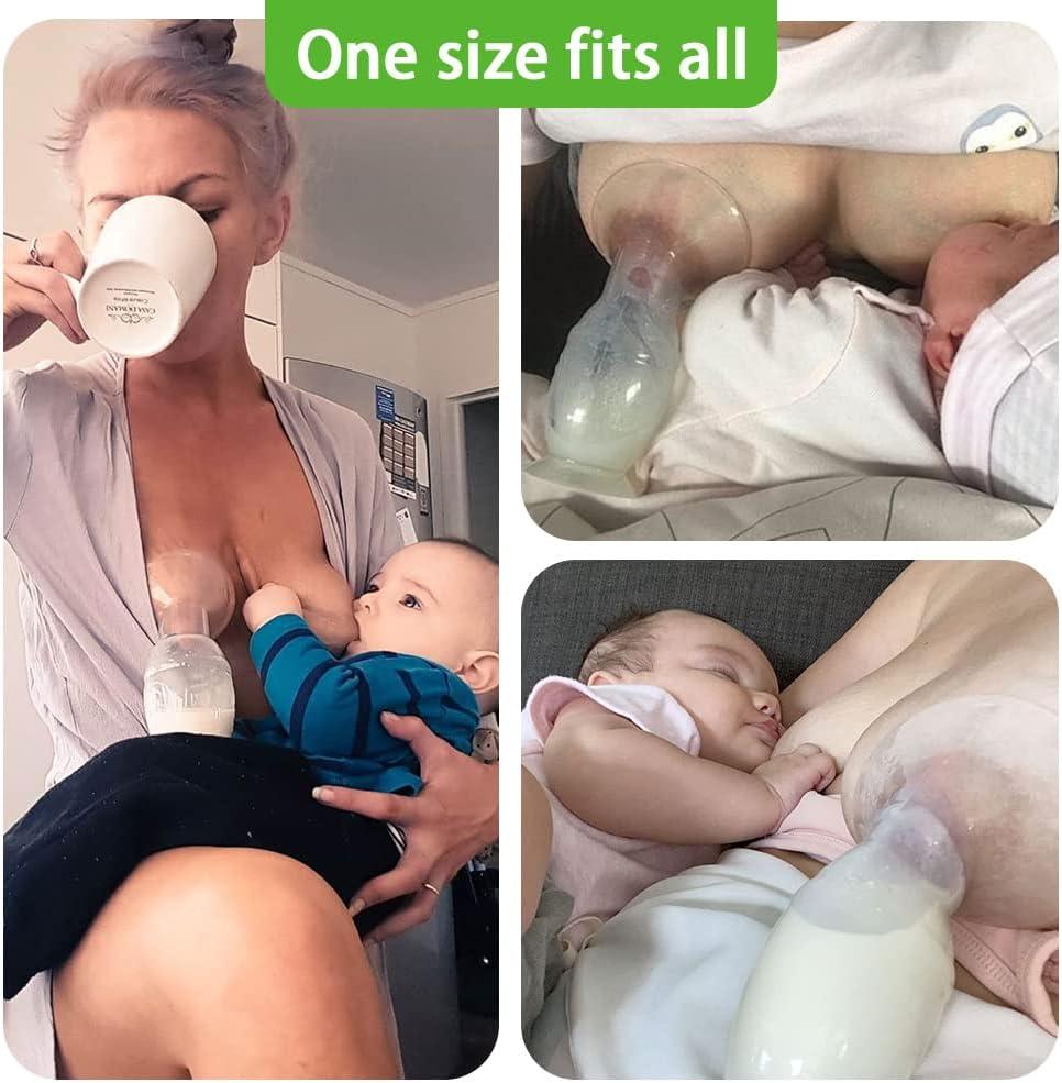 image:imagehaakaa Manual Breast Pump Hand Pump Milk Pump Breast Milk Collector with Suction Base and Flower Stopper 100 Food Grade Silicone BPA Free 4oz100ml Blue