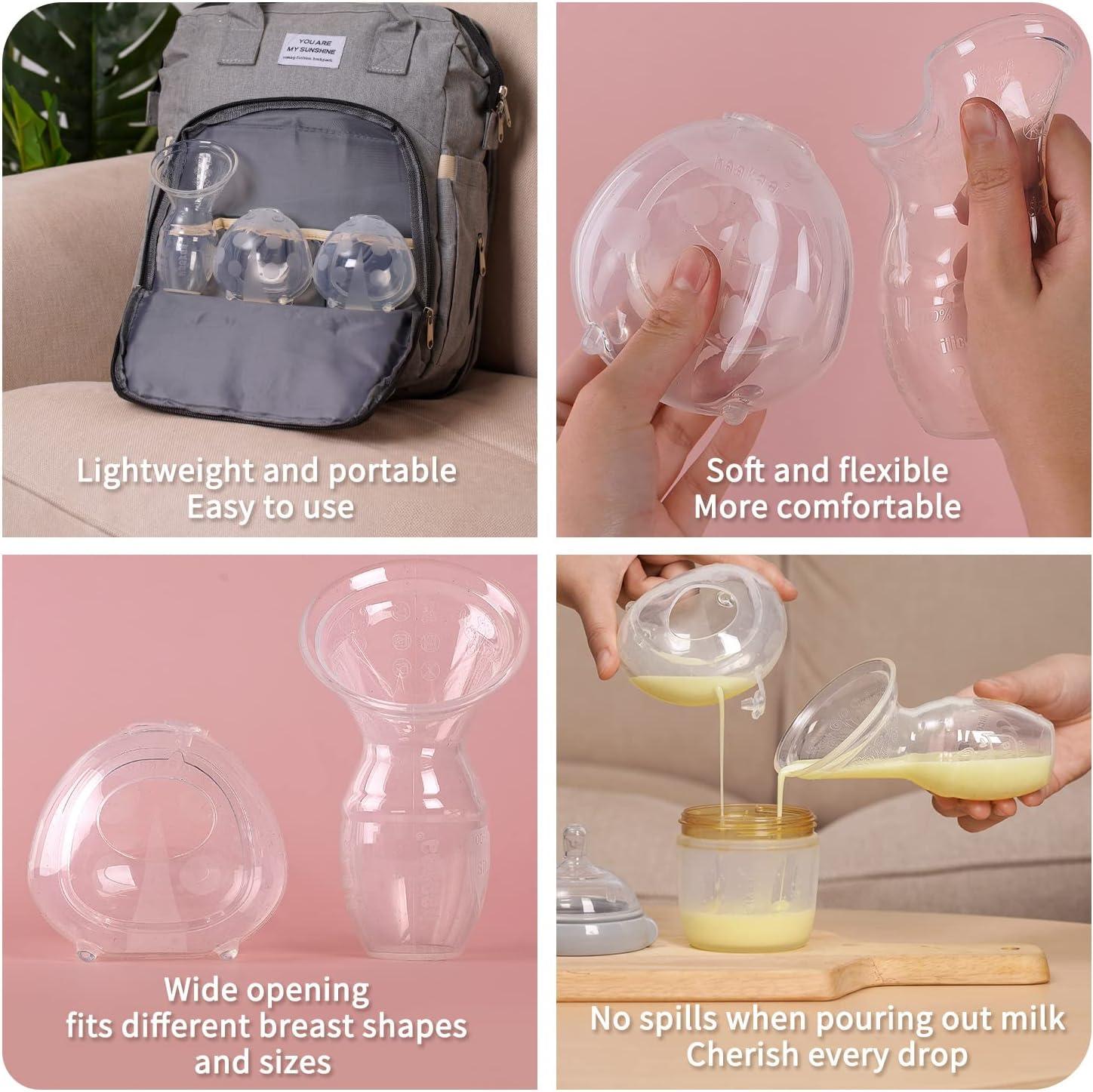 image:imagehaakaa Manual Breast Pump for Breastfeeding 4oz100ml and Ladybug Milk Collector 25oz75ml Combo FoodGrade Silicone3 Piece Set