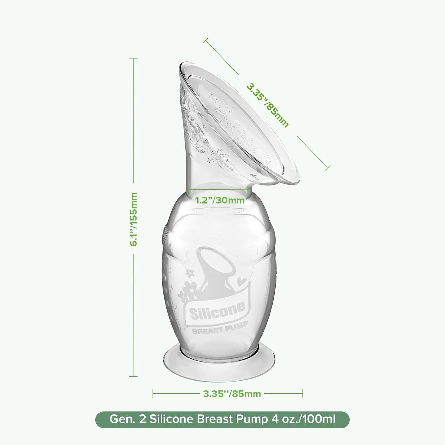 image:imagehaakaa Manual Breast Pump for Breastfeeding Silicone Clear 4oz100ml1 Count Pack of 1G2 4 Ounce