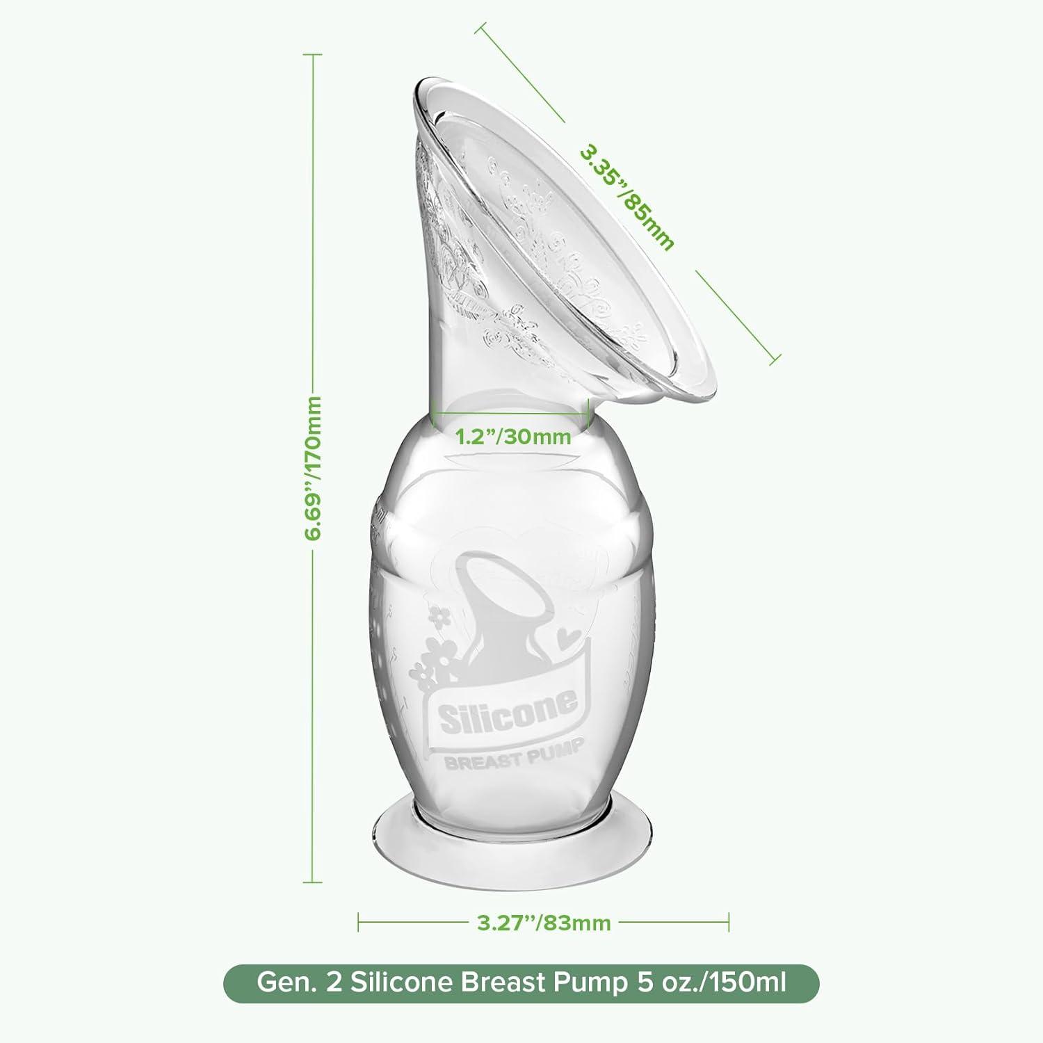 image:imagehaakaa Manual Breast Pump for Breastfeeding Silicone Clear 4oz100ml1 Count Pack of 1G2 5 Ounce
