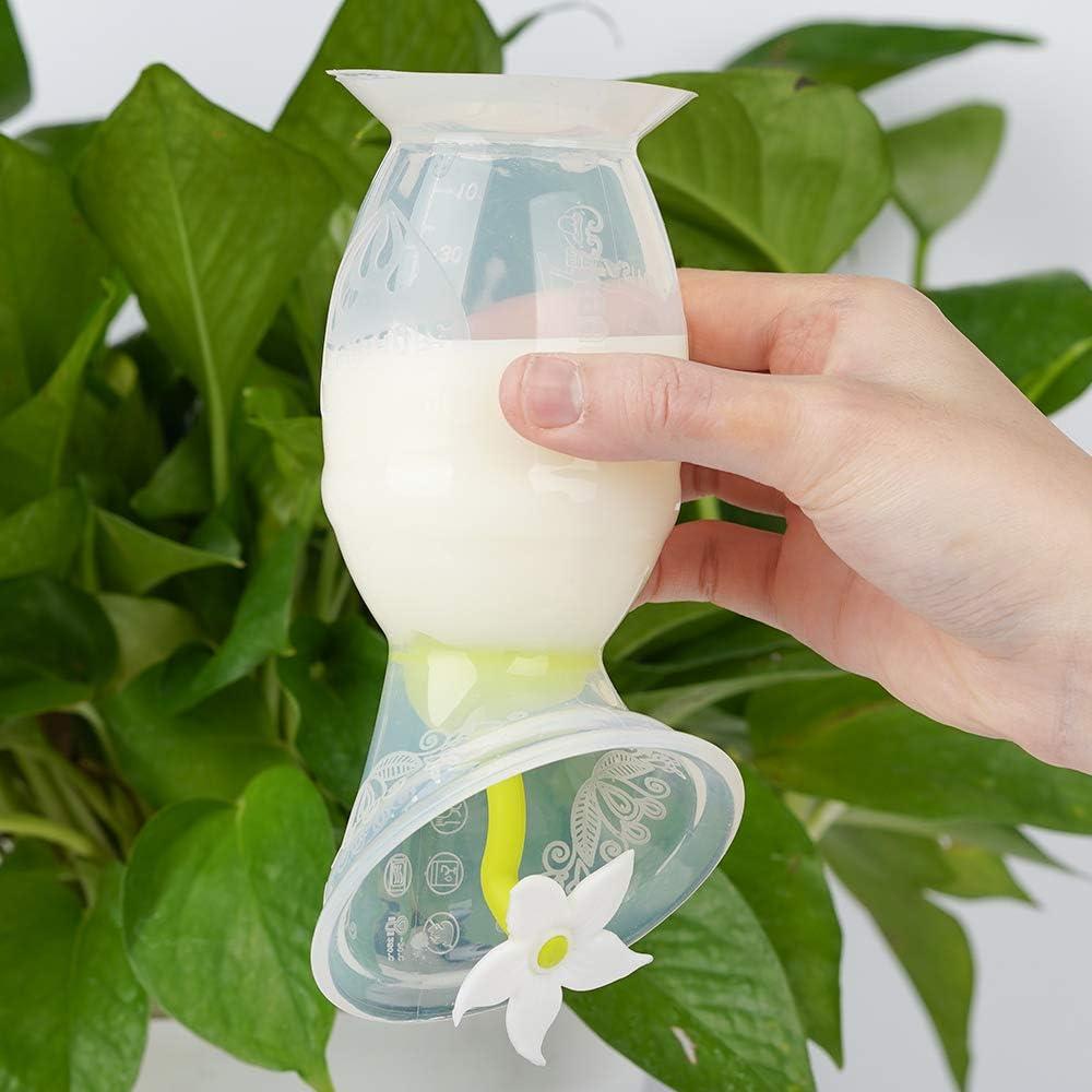 image:imagehaakaa Manual Breast Pump with Flower Stopper Set Gen2 Silicone Hand Pump with Suction Base BPA Free 4oz100ml LavenderWhite