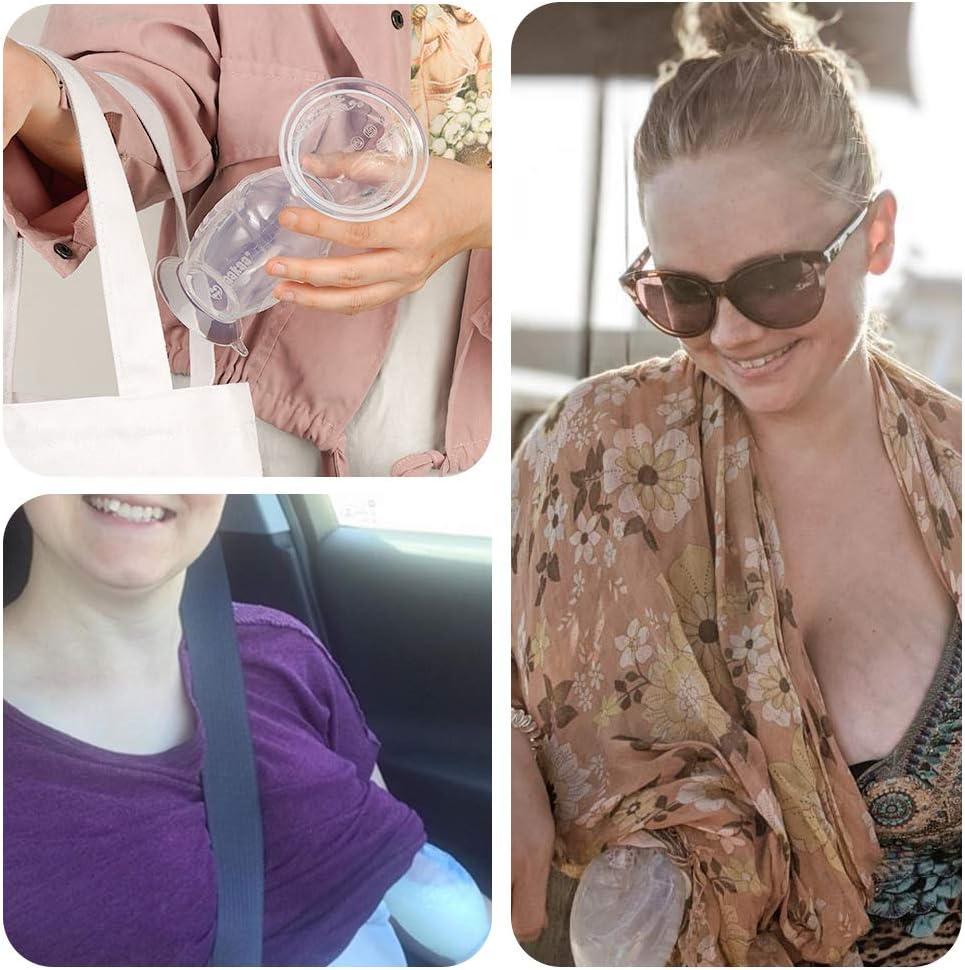 image:imagehaakaa Manual Breast Pump with Flower Stopper Set Gen2 Silicone Hand Pump with Suction Base BPA Free 4oz100ml LavenderWhite
