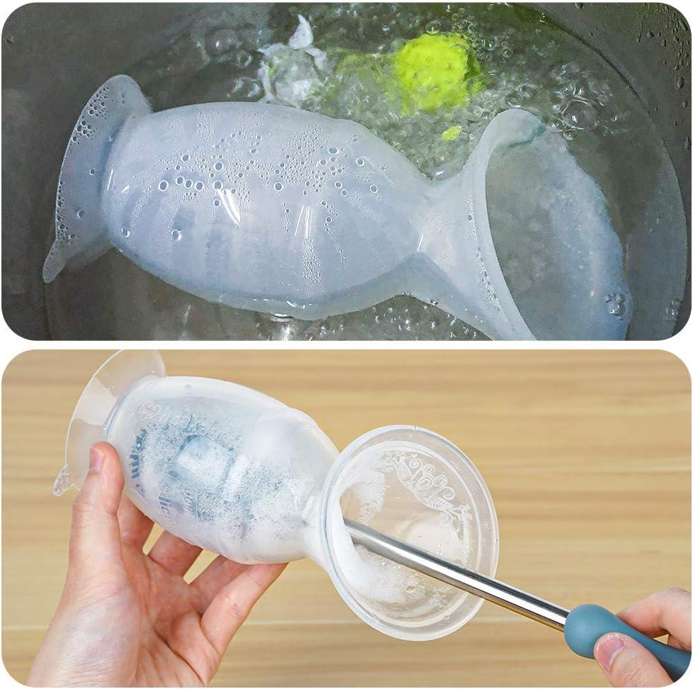 image:imagehaakaa Manual Breast Pump with Flower Stopper Set Gen2 Silicone Hand Pump with Suction Base BPA Free 4oz100ml LavenderWhite