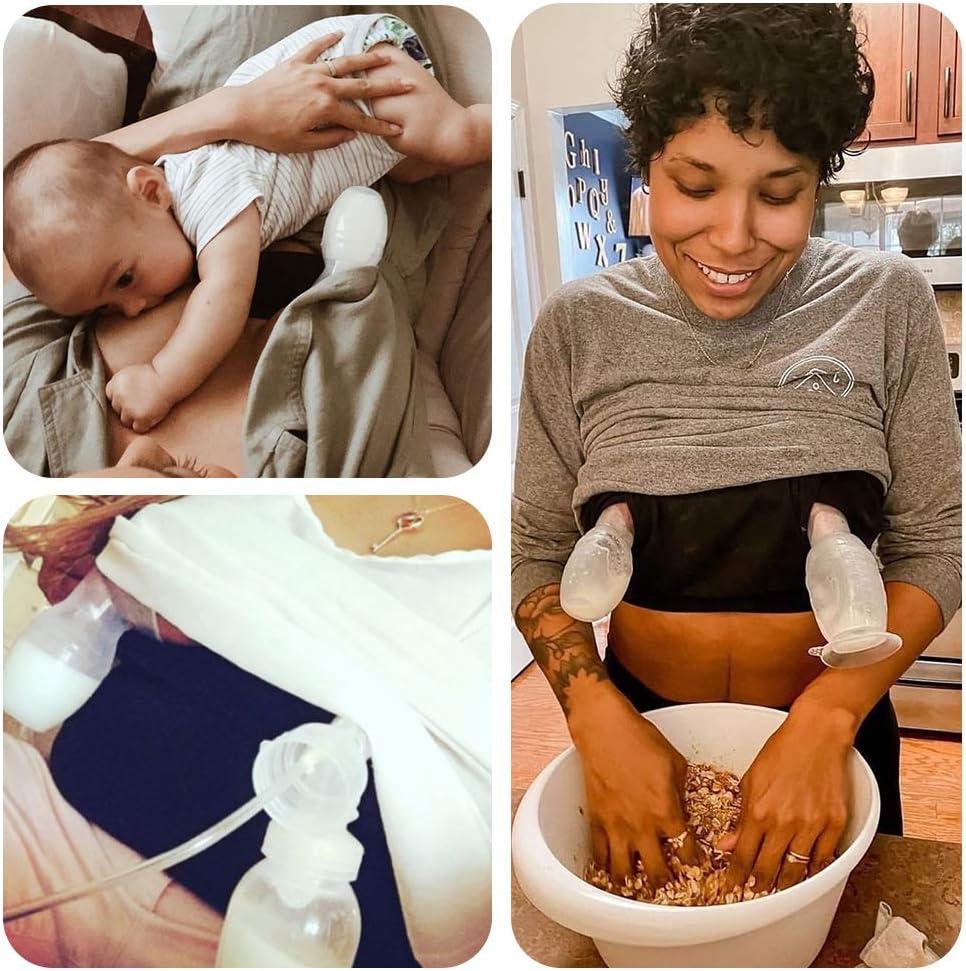 image:imagehaakaa Manual Breast Pump with Flower Stopper Set Gen2 Silicone Hand Pump with Suction Base BPA Free 4oz100ml LavenderWhite
