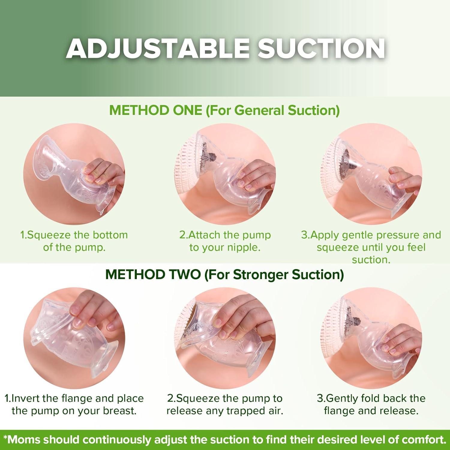 image:imagehaakaa New Mum Starter Pack Silicone Manual Breast Pump with Silicone Cap amp Flower Stopper 5oz150ml Disposable Nursing Pads 36 Count for Breastfeeding