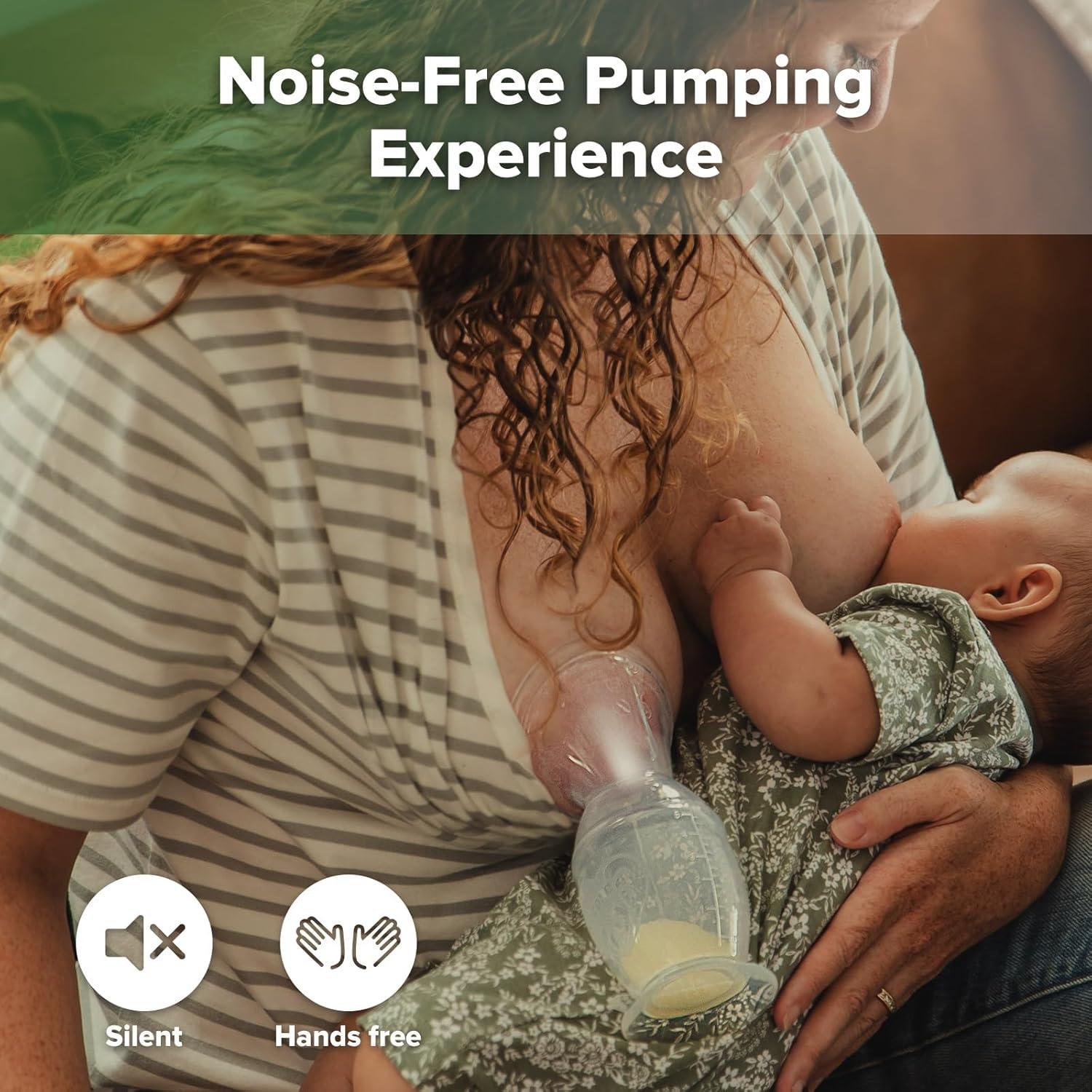 image:imagehaakaa New Mum Starter Pack Silicone Manual Breast Pump with Silicone Cap amp Flower Stopper 5oz150ml Disposable Nursing Pads 36 Count for Breastfeeding