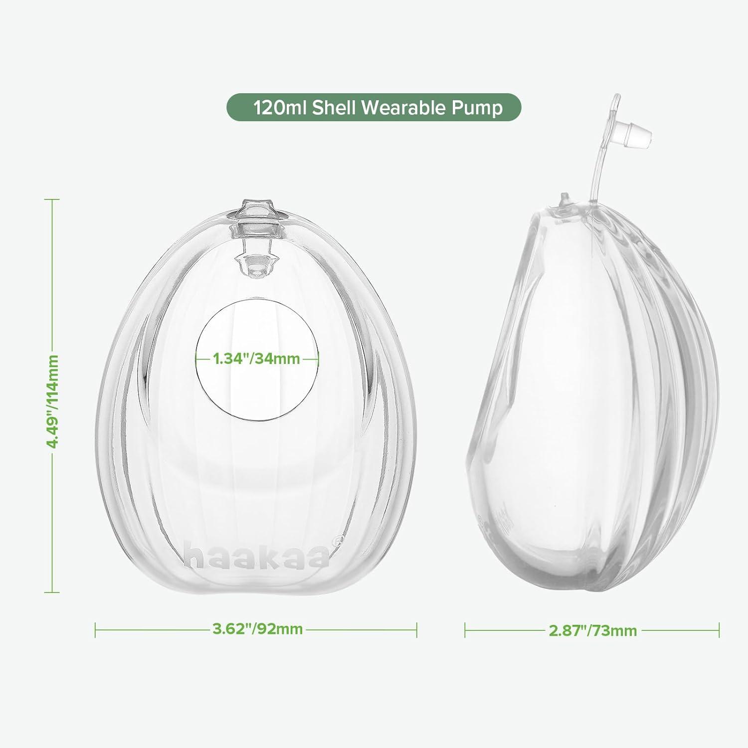 image:imagehaakaa Shell Wearable Silicone Breast Pump Silicone Hands Free Breast Pump Passive Breast Milk Collector Shell for Newborns Breastfeeding Essentials 4oz120ml1 Count4 Ounce