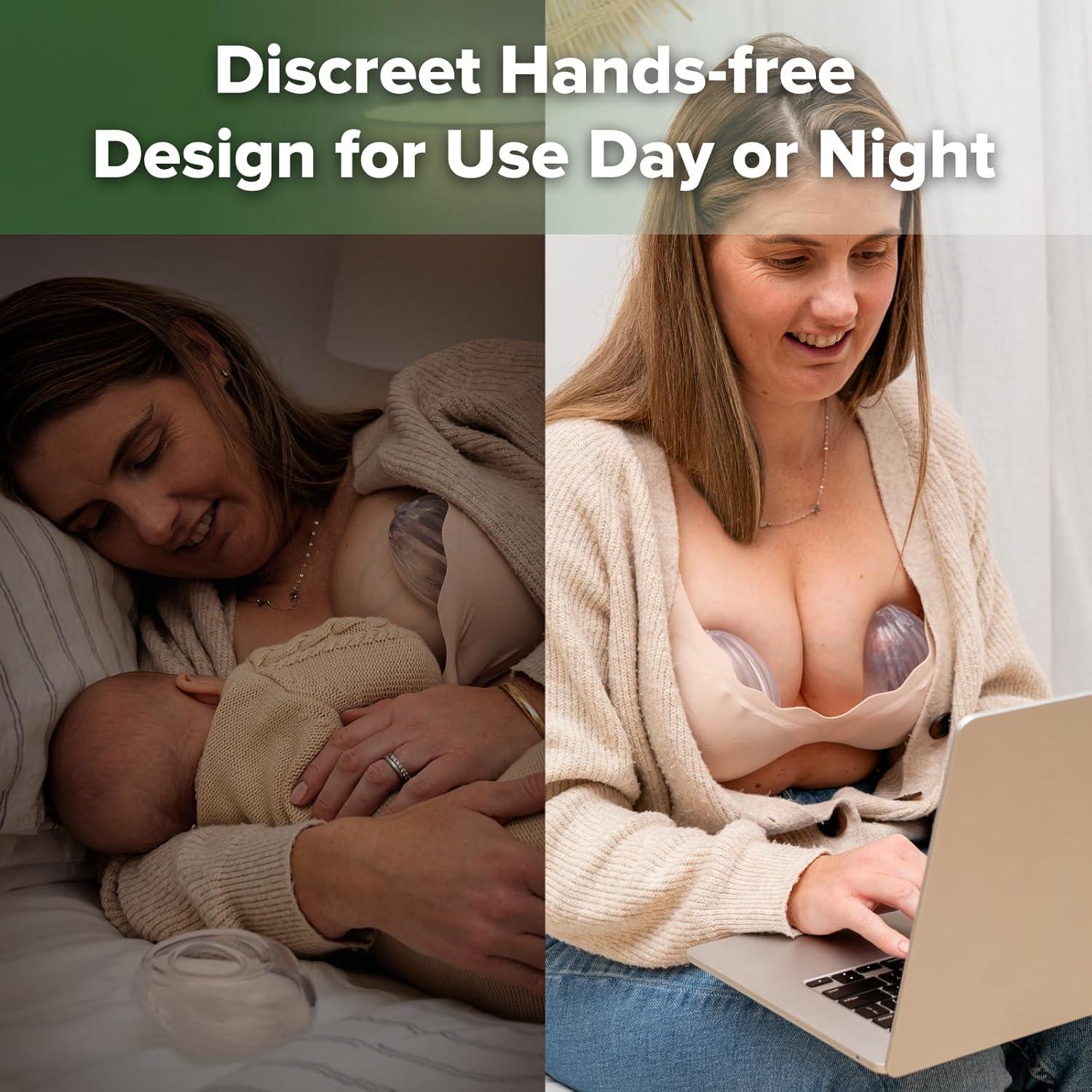image:imagehaakaa Wearable Breast Pump Silicone Shell Breast Pump Hands Free Passive Breast Milk Collector Shield for Newborns Breastfeeding 120ml2 pc25 Ounce 1PK