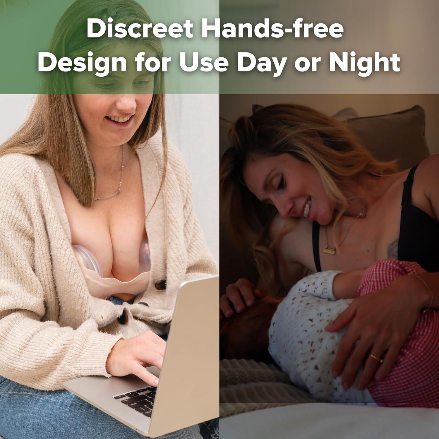 image:imagehaakaa Wearable Breast Pump Silicone Shell Breast Pump Hands Free Passive Breast Milk Collector Shield for Newborns Breastfeeding 120ml2 pc4 Ounce 1PK