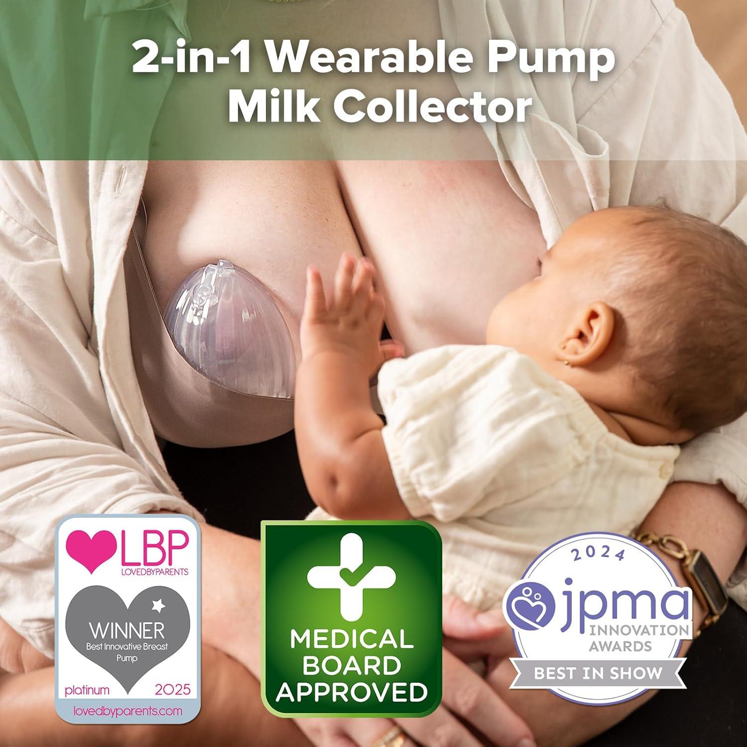 image:imagehaakaa Wearable Breast Pump Silicone Shell Breast Pump Hands Free Passive Breast Milk Collector Shield for Newborns Breastfeeding 120ml2 pc4 Ounce 1PK