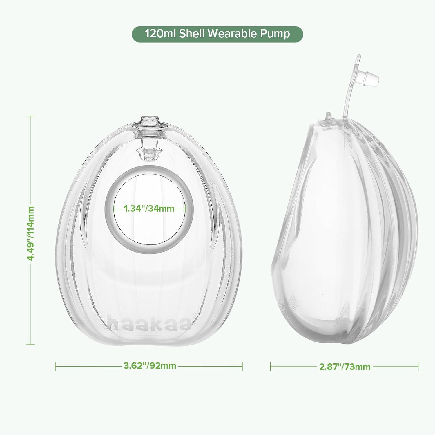image:imagehaakaa Wearable Breast Pump Silicone Shell Breast Pump Hands Free Passive Breast Milk Collector Shield for Newborns Breastfeeding 120ml2 pc4 Ounce 2PK