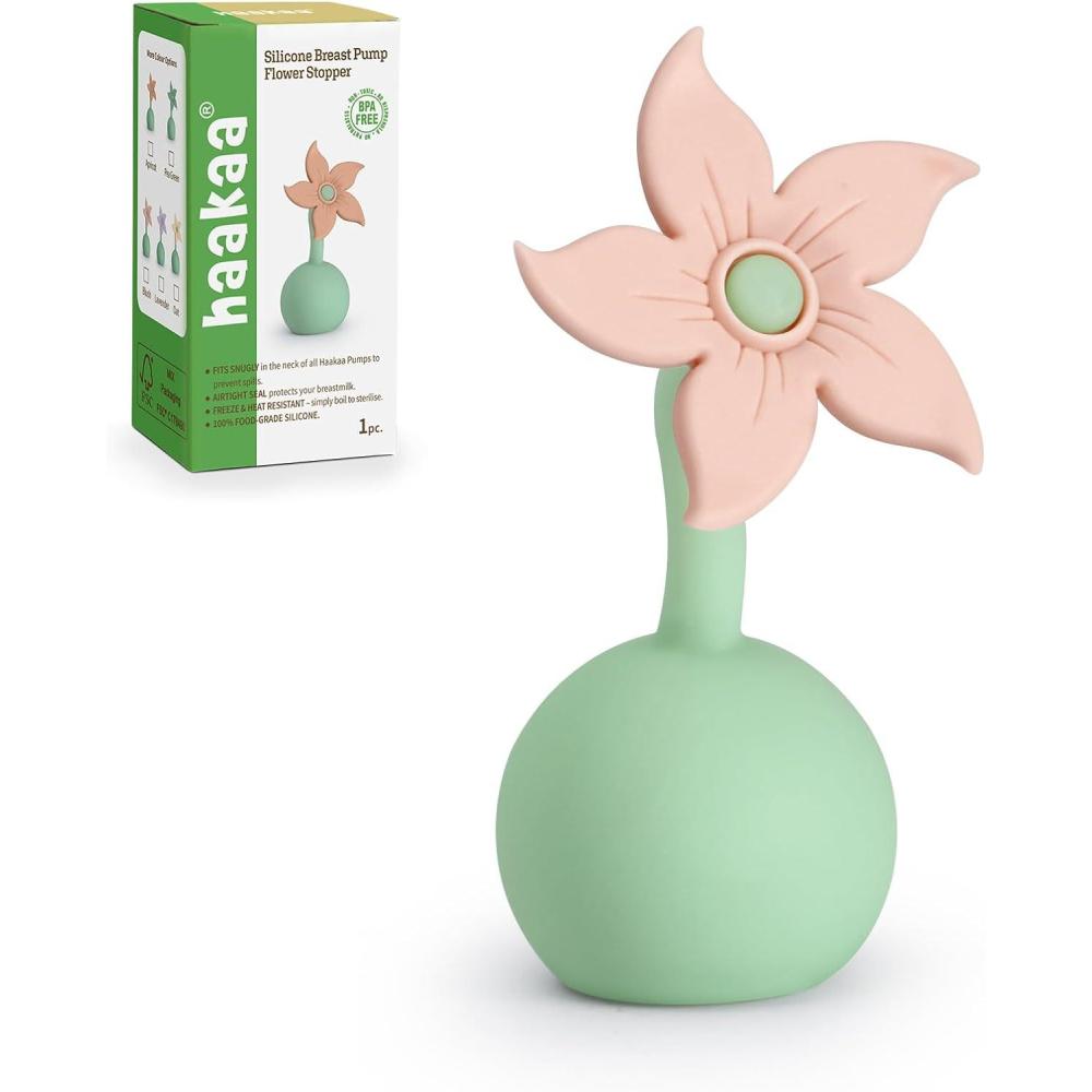 image:imagehaakaa Flower Stopper Breastpump Stopper Manual Breast Pump Silicone Flower Stopper 100 Food Grade Silicone BPA PVC and Phthalate Free 1 pc WhiteBlush
