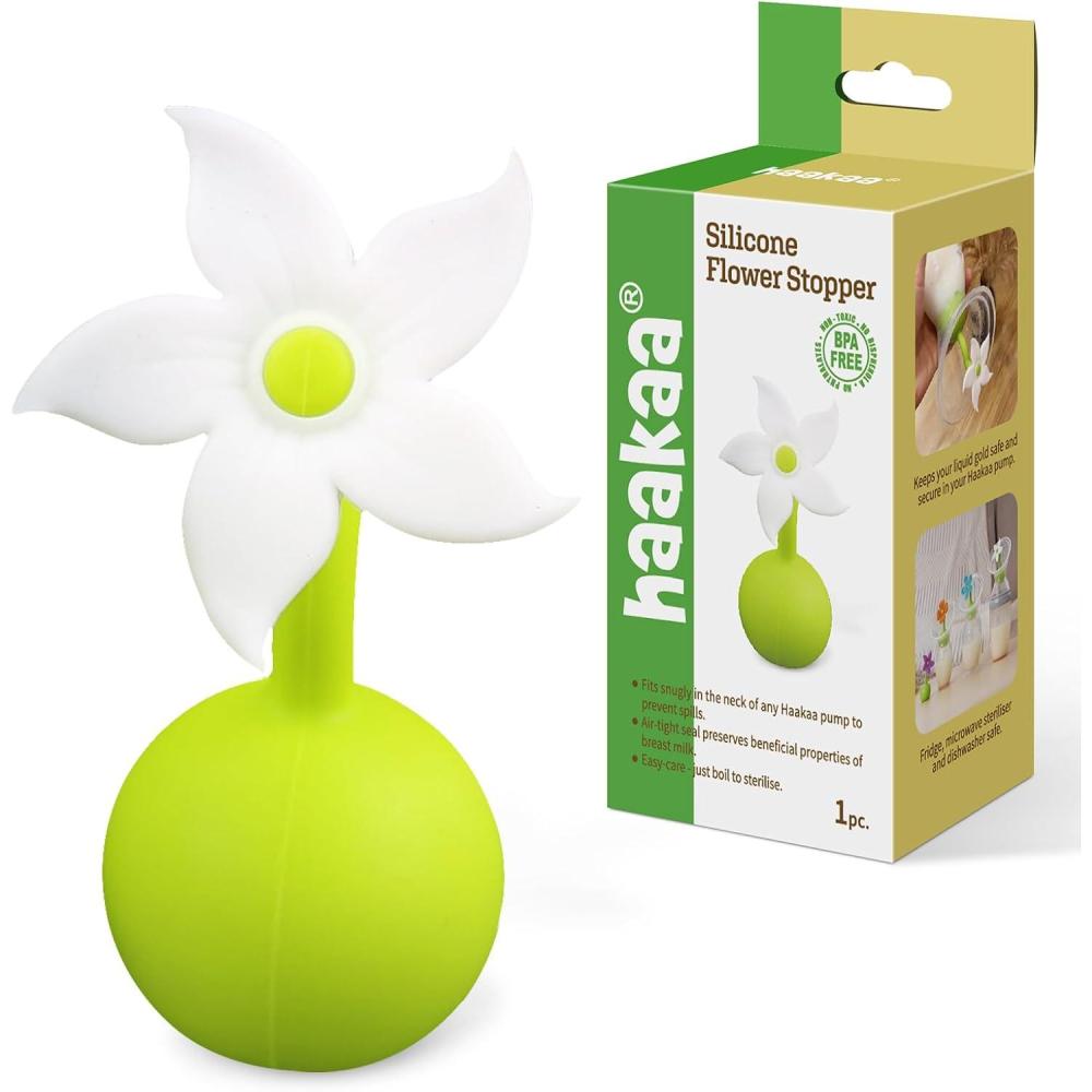image:imagehaakaa Flower Stopper Breastpump Stopper Manual Breast Pump Silicone Flower Stopper 100 Food Grade Silicone BPA PVC and Phthalate Free 1 pc WhiteWhite