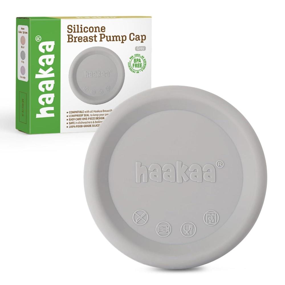 image:imagehaakaa Manual Breast Pump Cap Lavender  Made of Premium Grade Silicone Suitable for All haakaa Breast PumpGray