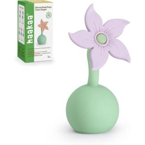 haakaa Flower Stopper Breastpump Stopper Manual Breast Pump Silicone Flower Stopper 100% Food Grade Silicone BPA PVC and Phthalate Free 1 pc, White(Lavender)