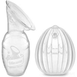 haakaa Manual Breast Pump Collector for Breastfeeding 4oz/100ml and Wearable Shell Milk Collector 2.5oz/75ml Combo, Made of Food-Grade Silicone