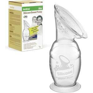 haakaa Manual Breast Pump for Breastfeeding, Silicone, Clear 4oz/100ml(1 Count (Pack of 1)-G2 4 Ounce)