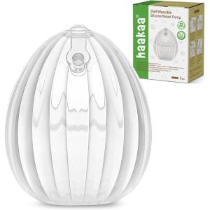 haakaa Wearable Breast Pump, Silicone Shell Breast Pump – Hands Free, Passive Breast Milk Collector Shield for Newborns, Breastfeeding, 120ml-2 pc(2.5 Ounce 1PK)