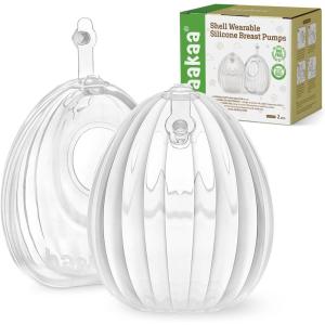 haakaa Wearable Breast Pump, Silicone Shell Breast Pump – Hands Free, Passive Breast Milk Collector Shield for Newborns, Breastfeeding, 120ml-2 pc(2.5 Ounce 2PK)