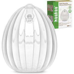 haakaa Wearable Breast Pump, Silicone Shell Breast Pump – Hands Free, Passive Breast Milk Collector Shield for Newborns, Breastfeeding, 120ml-2 pc(4 Ounce 1PK)