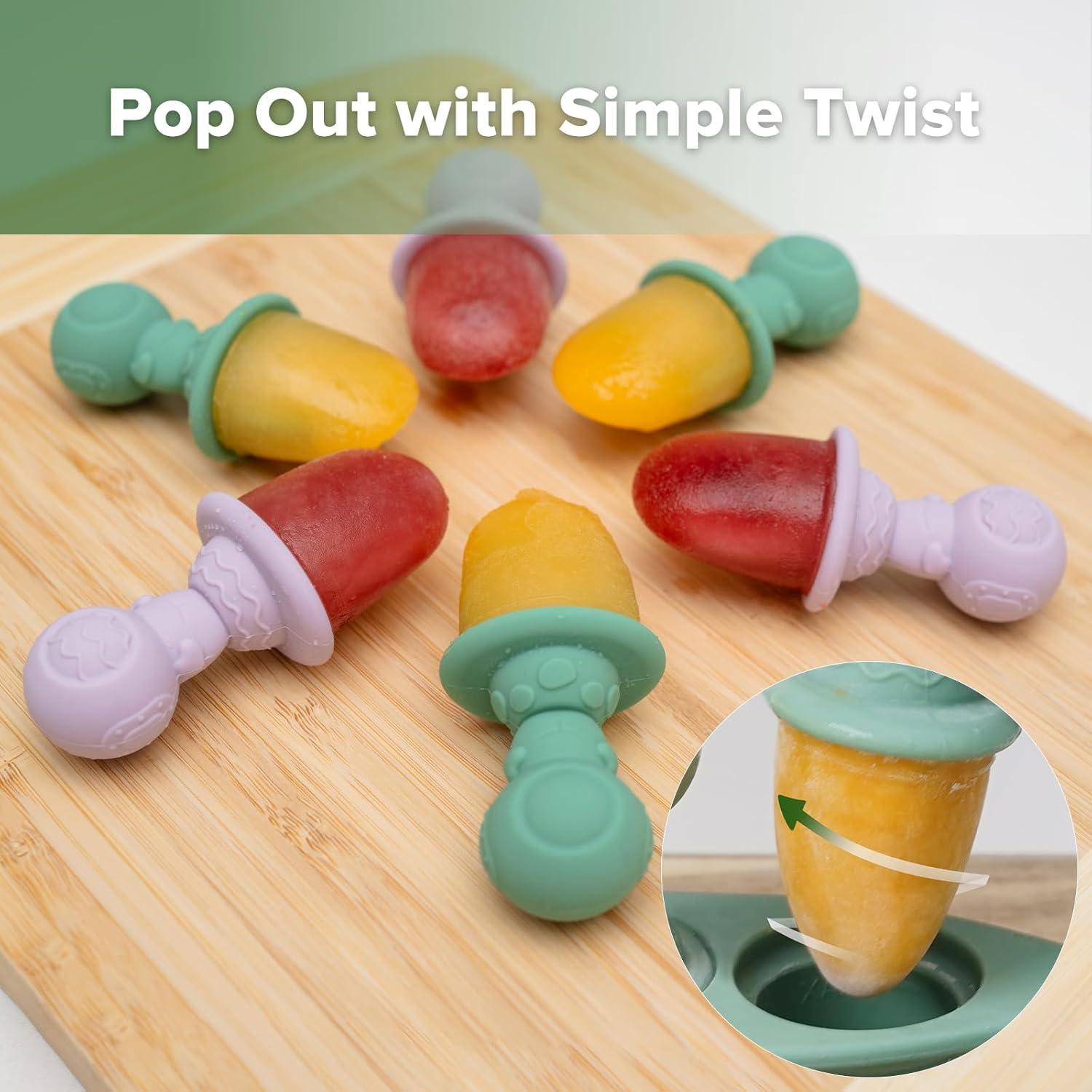 image:imageHaakaa Astronaut Ice Pop Mould Set Mini Silicone Breastmilk Popsicle Molds with Sticks AntiChoking Design Ideal for Baby Teething Relief Frozen Breastmilk Treat Maker for InfantPea Green