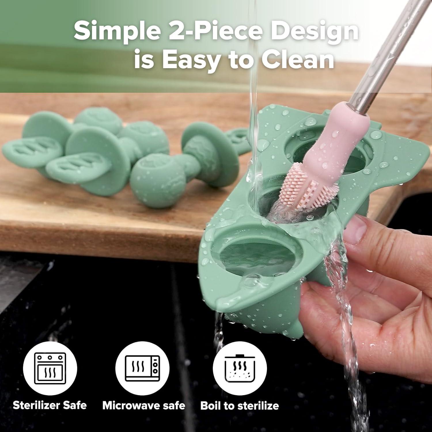 image:imageHaakaa Astronaut Ice Pop Mould Set Mini Silicone Breastmilk Popsicle Molds with Sticks AntiChoking Design Ideal for Baby Teething Relief Frozen Breastmilk Treat Maker for InfantPea Green